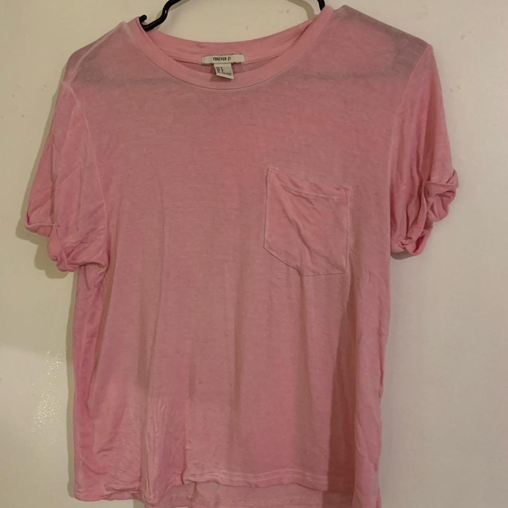 small pink forever 21 pocket tee